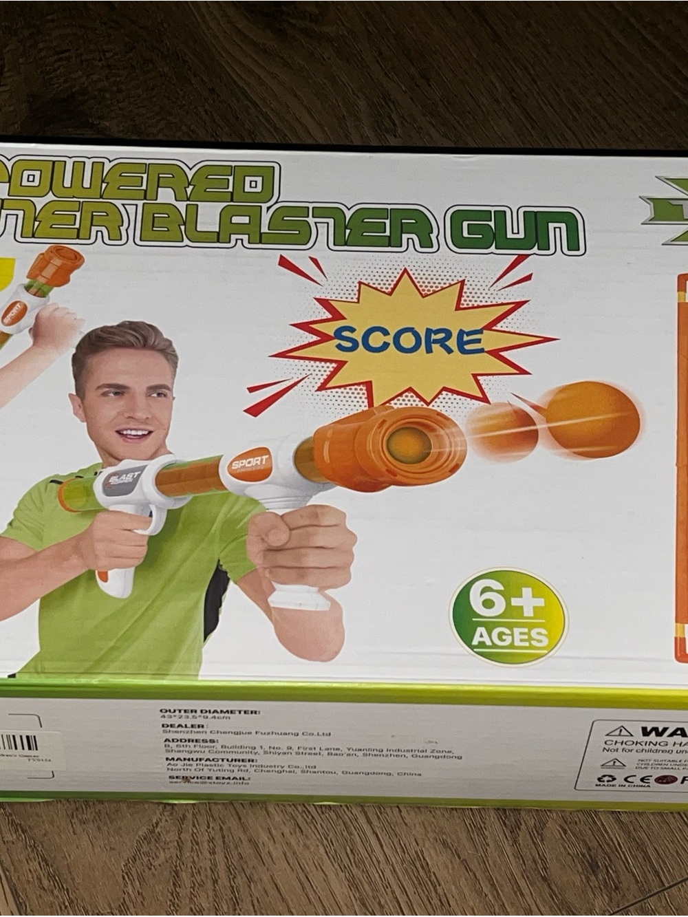 Orange and White Foam Ball Blaster Toy Guns with Target